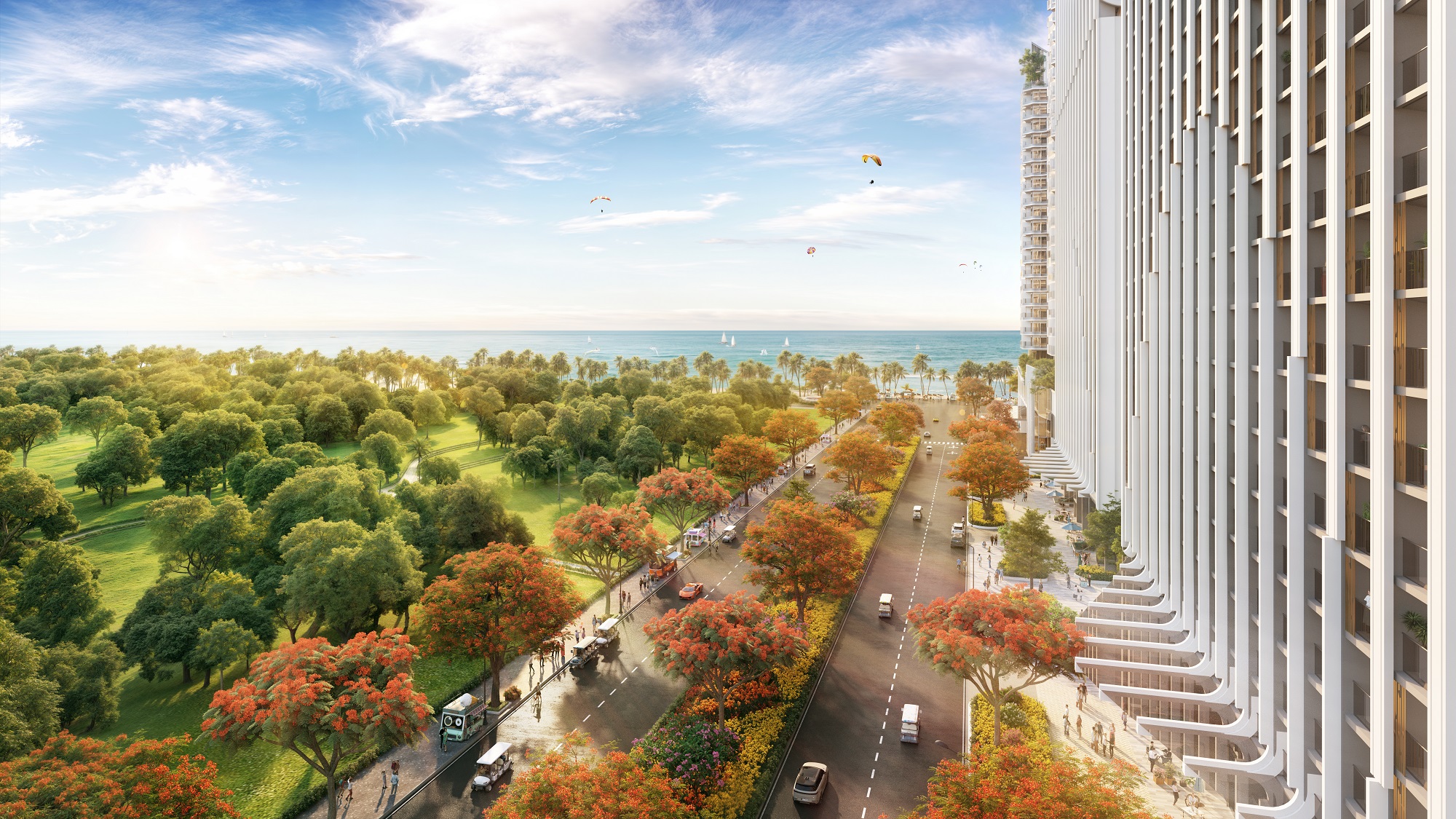 8 công viên cảnh quan và 3 đại lộ hoa được bố trí tại Blanca City 