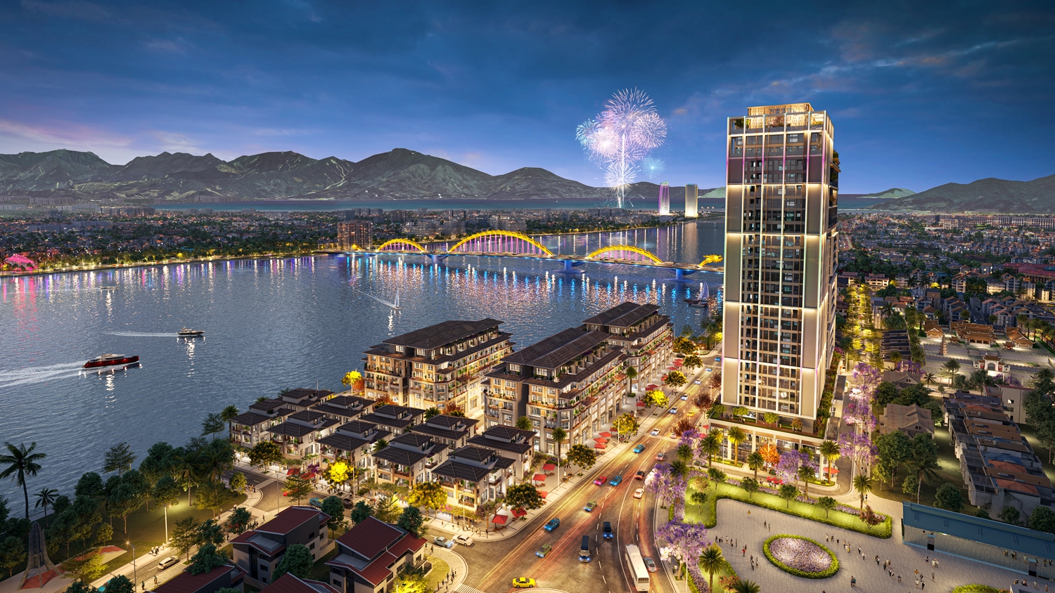 Phối cảnh minh họa toàn cảnh phân khu thấp tầng The RiO