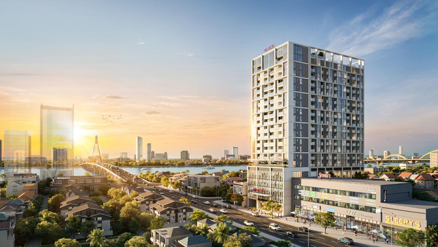 Tòa tháp Sun Solar Residence tọa lạc trên tuyến đường Lê Duẩn sầm uất