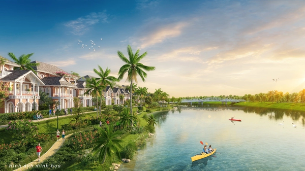 Sunneva Island được bao quanh bởi sông nước cùng tầm nhìn bao quát dãy núi Ngũ Hành Sơn1